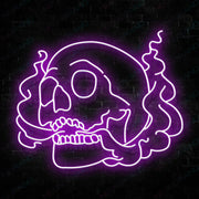 Neon Skeleton Sign Smoking Skull Led Light