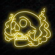 Neon Skeleton Sign Smoking Skull Led Light