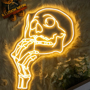 Smoking Skull Sign Neon Sign