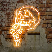 Smoking Skull Sign Neon Sign