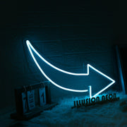 Smooth Arrow Blue Neon Sign