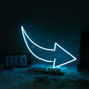 Smooth Arrow Blue Neon Sign