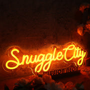 Snuggle City Orange Neon Sign