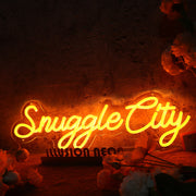 Snuggle City Orange Neon Sign