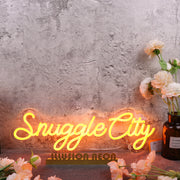 Snuggle City Orange Neon Sign