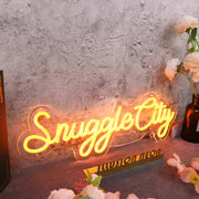 Snuggle City Orange Neon Sign