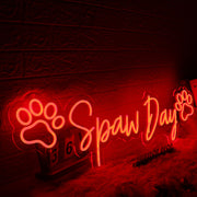 Spaw Day Red Neon Sign