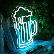 Spilled Beer Blue LED Neon Sign