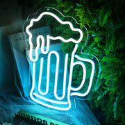 Spilled Beer Blue LED Neon Sign