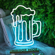 Spilled Beer Blue LED Neon Sign