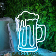 Spilled Beer Blue LED Neon Sign