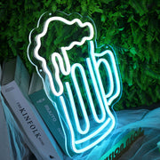 Spilled Beer Blue LED Neon Sign