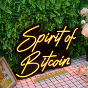 Spirit Of Bitcoin Orange Neon Sign