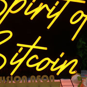 Spirit Of Bitcoin Orange Neon Sign