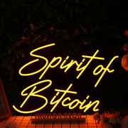 Spirit Of Bitcoin Orange Neon Sign