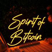 Spirit Of Bitcoin Orange Neon Sign