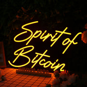 Spirit Of Bitcoin Orange Neon Sign