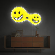 Split Smiley LED Neon Acrylic Artwork