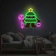 Standing Christmas Tree Boy LED Neon Acrylic Artwork