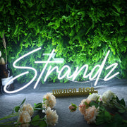 Stands White Neon Sign