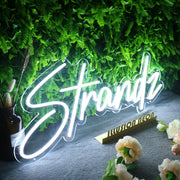 Stands White Neon Sign