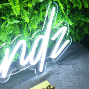 Stands White Neon Sign