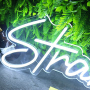 Stands White Neon Sign