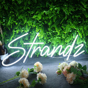 Stands White Neon Sign