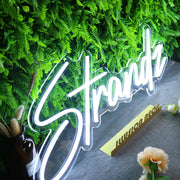 Stands White Neon Sign