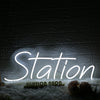 Station White Neon Sign