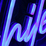 Stay A While Blue Neon Sign