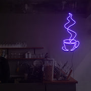 Steaming Coffee Cup Neon Sign Lights Night Lamp Led Neon Sign Light For Home Party