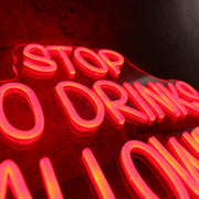 Stop No Drinks Allowed Red Neon Sign