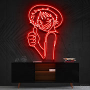 Strawhat Luffy One Piece Neon Sign