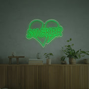 Sucker With Broken Heart LED Neon Sign