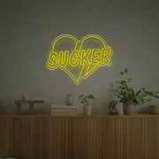 Sucker With Broken Heart LED Neon Sign