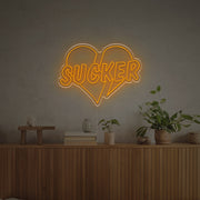 Sucker With Broken Heart LED Neon Sign