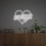 Sucker With Broken Heart LED Neon Sign