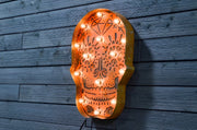 Steel Marquee Letter Sugar Skull Orange Rusty High-End Custom Zinc Metal Marquee Light Marquee Sign