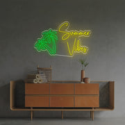 Summer Vibes With Coconut Tree LED Neon Sign