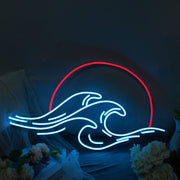 Sunset And Waves Neon Sign