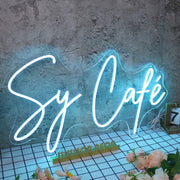 Sy Cafe Blue Neon Sign