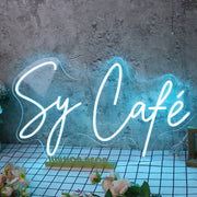 Sy Cafe Blue Neon Sign