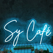 Sy Cafe Blue Neon Sign