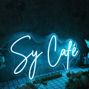 Sy Cafe Blue Neon Sign