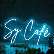 Sy Cafe Blue Neon Sign