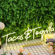 Tacos And Tequila Yellow Neon Sign