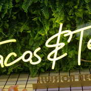 Tacos And Tequila Yellow Neon Sign