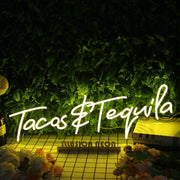 Tacos And Tequila Yellow Neon Sign