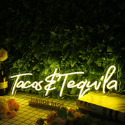 Tacos And Tequila Yellow Neon Sign